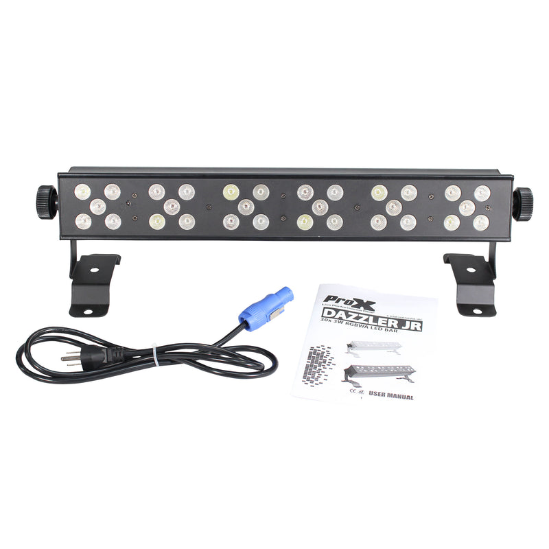 ProX X-DAZZLER JR-B Ultrabright Dazzler JR 30x3W RGBWA LED Bar (Black)