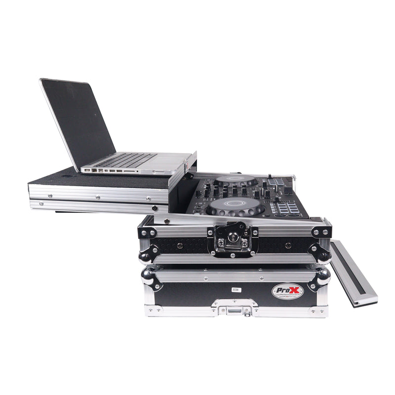 Étui ProX X-DDJFLX4 LT pour contrôleur DJ Pioneer DDJ-FLX4 DDJ-400 DDJ-SB3 avec étagère pour ordinateur portable