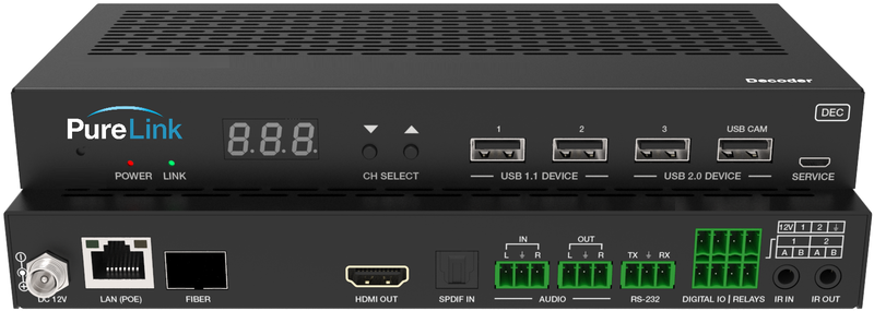 Décodeur PureLink VIP-400-D 4K60 HDMI et USB/KM CAT et fibre AV sur IP