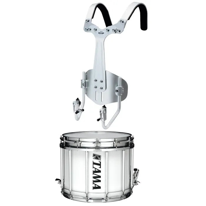 Tama R1412SKXSGW Starlight Marching Snare Drum with Carrier - 14"x12" (Sugar White)