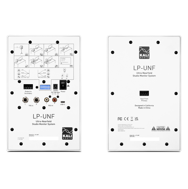 Kali Audio LP-UNF Ultra-Nearfield Studio Monitor (Pair, White) - 4"