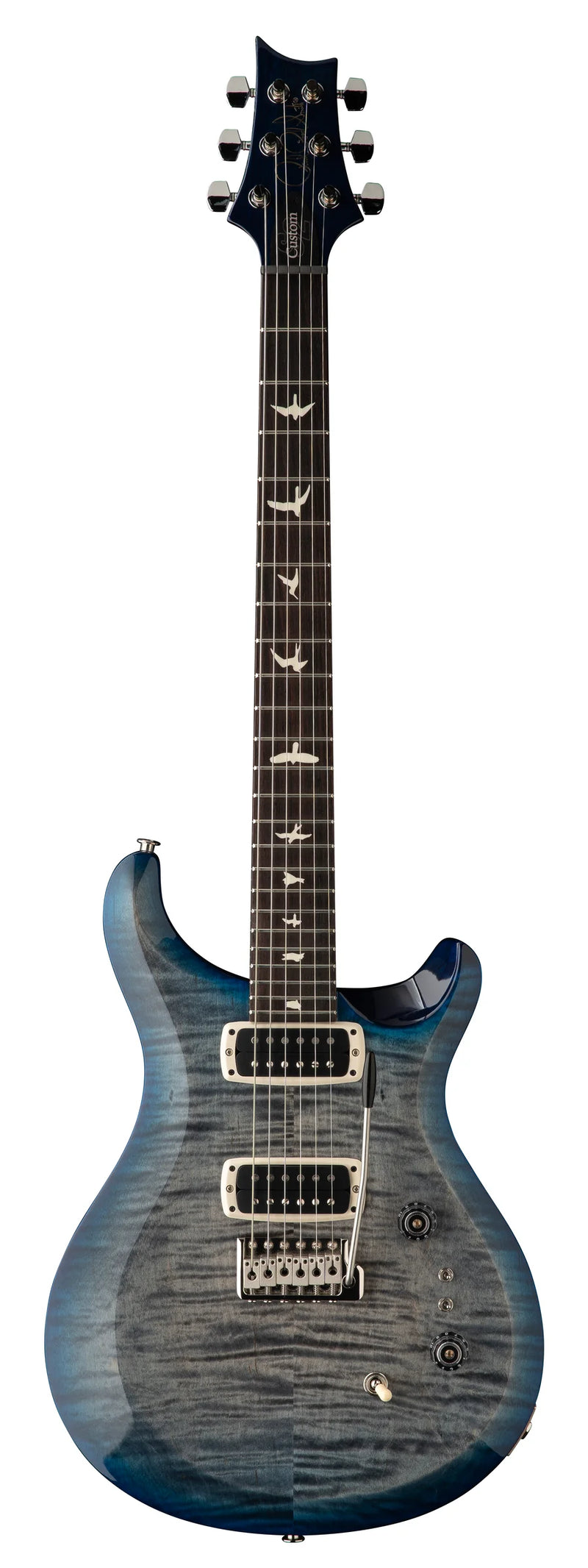 PRS S2 Custom 24-08 Guitare électrique (éclat bleu noir gris fané)