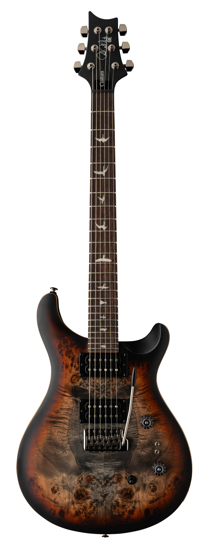 PRS SE CUSTOM 24-08 Poplar Burl Limited Edition Electric Guitar (Charcoal Cherry Midnight Burst)