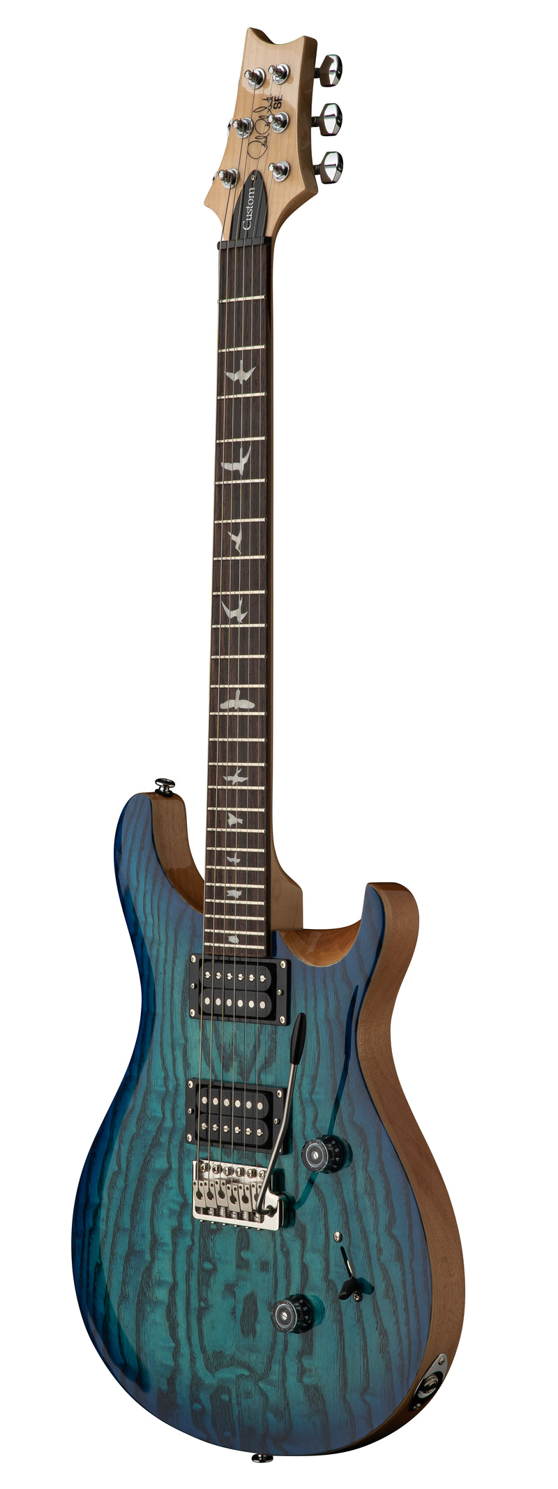 PRS SE CUSTOM 24 Burled Ash Limited Edition Electric Guitar (Lake Blue)