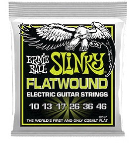 Ernie Ball 2591EB Regular Slinky Flatwound Electric Guitar Strings 10-46