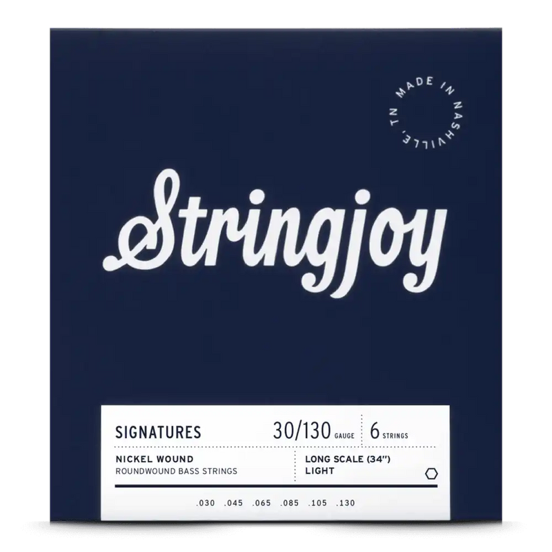 Stringjoy SJ-BA30130LS 6 Electric Guitar Strings Light - 30-130