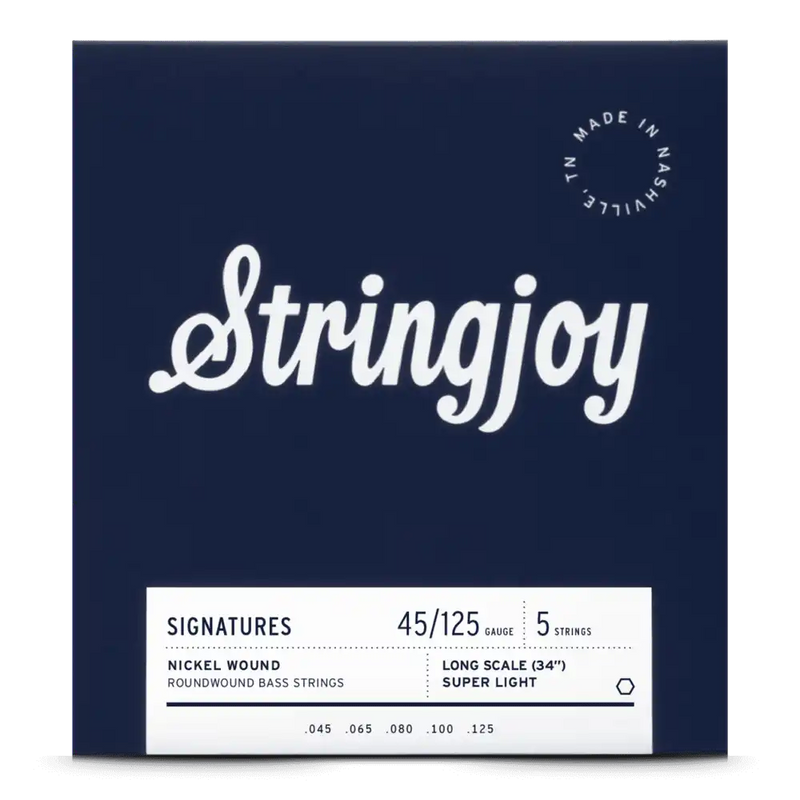 Stringjoy SJ-BA45125LS 5 Electric Bass Strings Super Light - 45-125