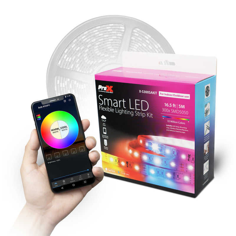 Kit de bande d'éclairage flexible LED intelligente ProX X-S300SAKIT 16,5 pi