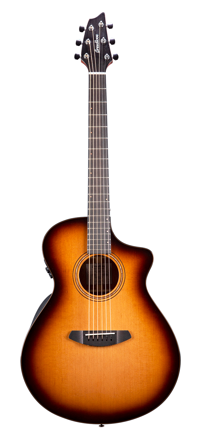 Breedlove SLCN44CERCAM Organic Solo Pro CE Concert Acoustic-Electric Guitar (Edge Burst)