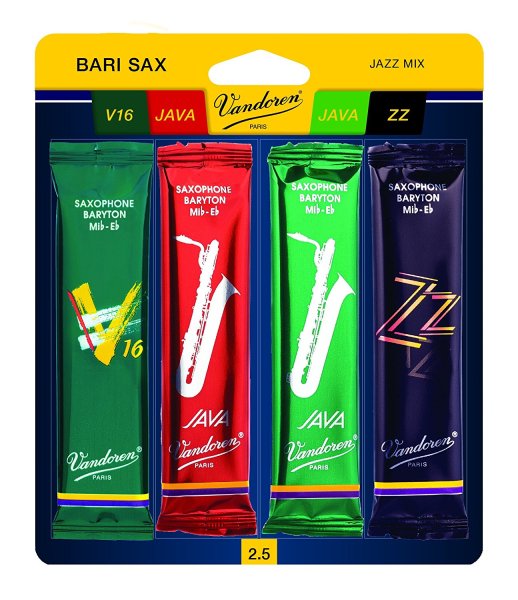 Vandoren SRMIXB25 Baritone Sax Jazz Reed Mix Pack - 2.5