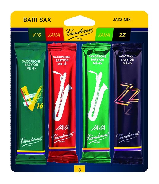 Vandoren SRMIXB3 Baritone Sax Jazz Reed Mix Card - 3