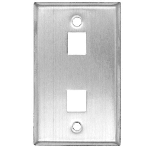 Covid SSB-12000 Blank Wall Plate with 2 Keystone Holes (Stainless Steel)