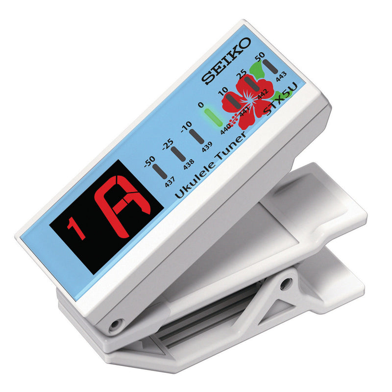 Seiko STX5UWE Clip On Ukulele Tuner (White)