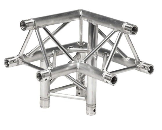 Global Truss F33-TR-4093UL - Three-Way 90° Apex Up - Left Corner for F33 Triangular Truss System (1.64')