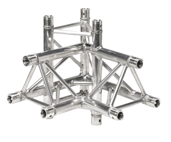 Global Truss F33-TR-4095U/L - Four-Way 90° Apex Up - Left Corner for F33 Triangular Truss System (1.64')