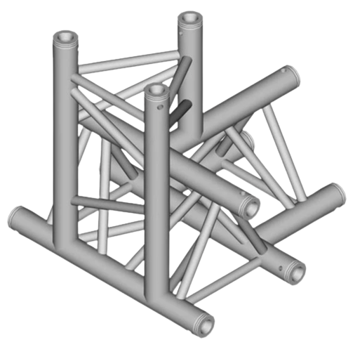 Global Truss F33-TR-4097D - 1.64' 4-Way Triangular T-Junction Apex Down for F33 Triangle Truss