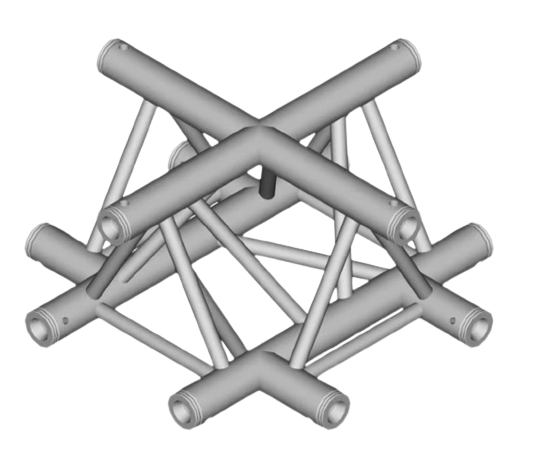 Global Truss F33-TR-4100UD - 1.64' 4-Way Triangular Cross-Junction Apex Up/Down for F33 Triangle Truss