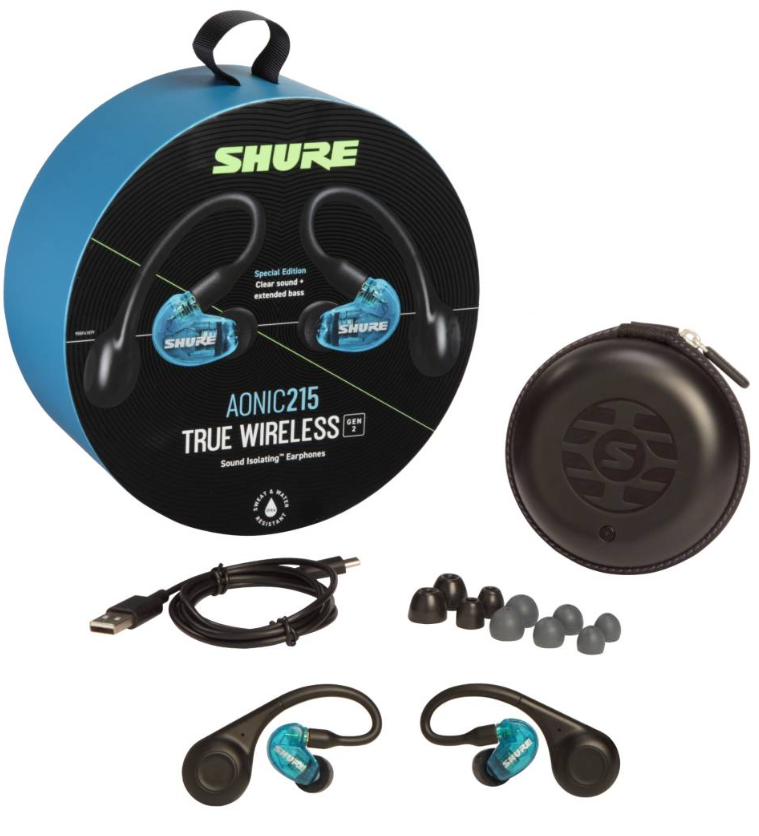 Shure Aonic 215 Gen 2 Wireless In-Eard Phathones (bleu)