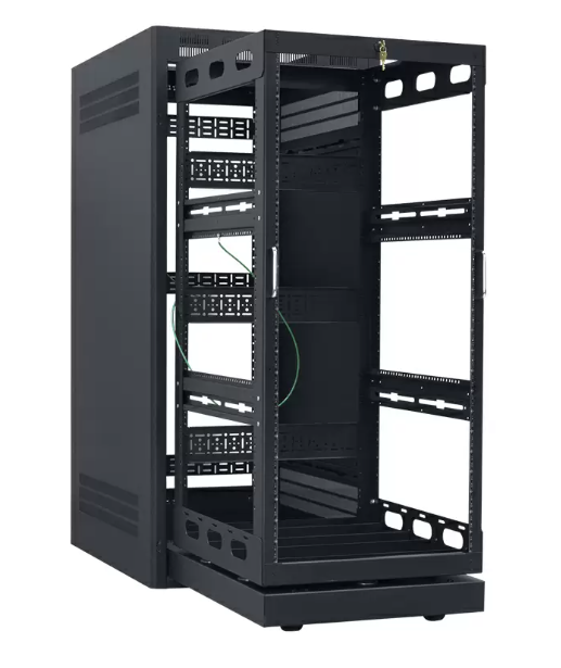 Lowell LHR-2432 Host Cabinet with Rollout-Rotating AV Rack - 24U x 32"D