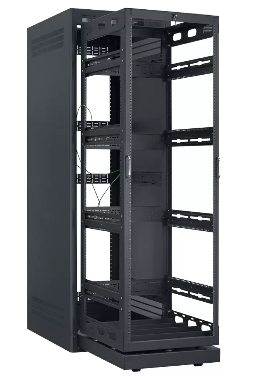 Lowell LHR-3532 Host Cabinet with Rollout-Rotating AV Rack - 35U x 32"D