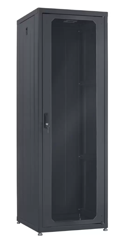 Lowell LDR-3524 Designer AV Rack with Tempered Glass Door - 35U x 24"D