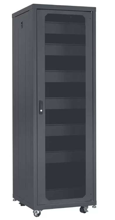 Rack de concepteur LCDR-3524 LOWELL avec porte en verre trempée - 35U x 24 "D