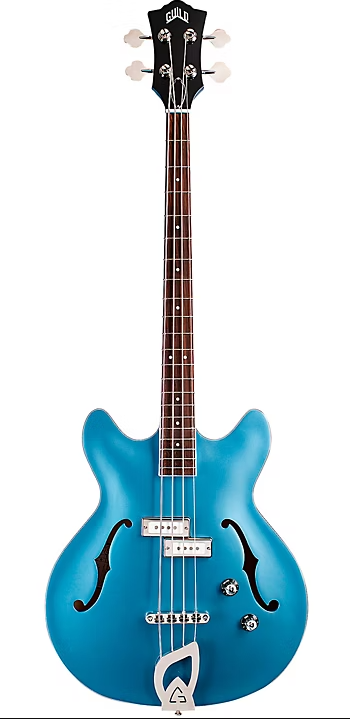 Guild Starfire 1 Guitare de basse électrique à corps semi-creux (Pelham Blue)