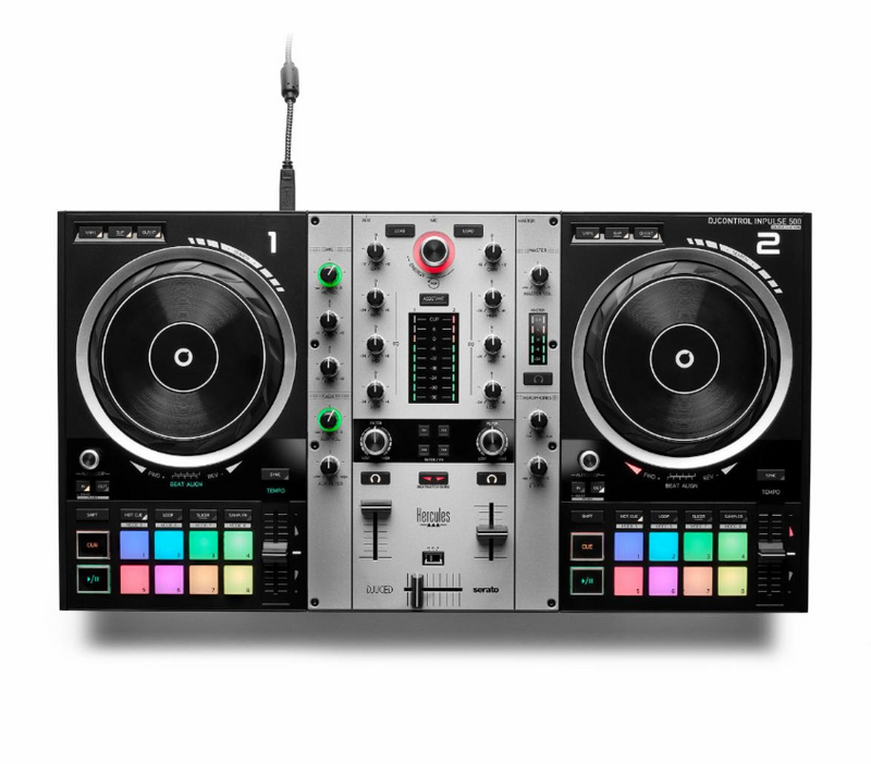 Hercules DJCONTROL INPULSE500 2-Channel DJ Controller With DJUCED (Silver)
