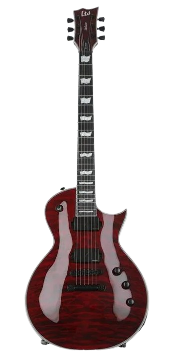 Guitare électrique ESP Ltd EC-1000QM (voir à travers la cerise noire)