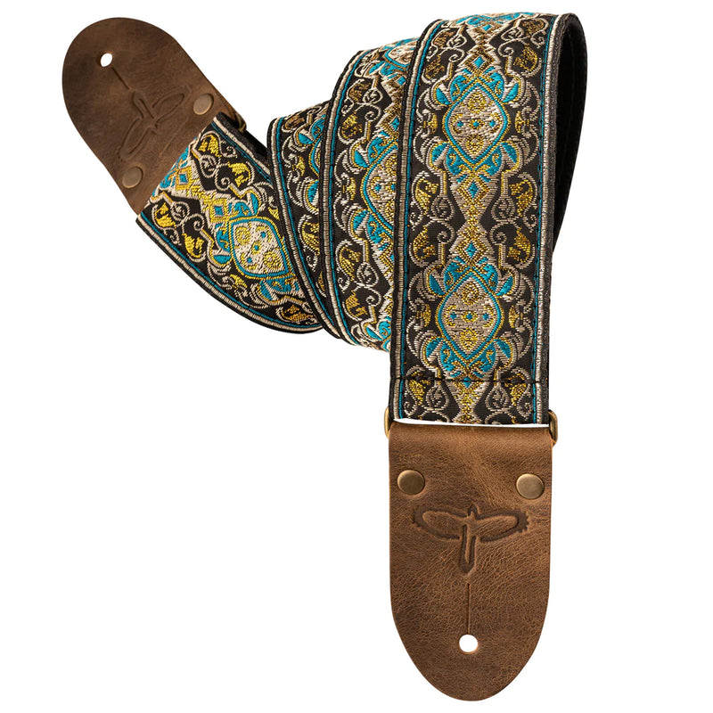 PRS Retro Deluxe Jacquard Guitar Strap 2" (Teal/Gold)