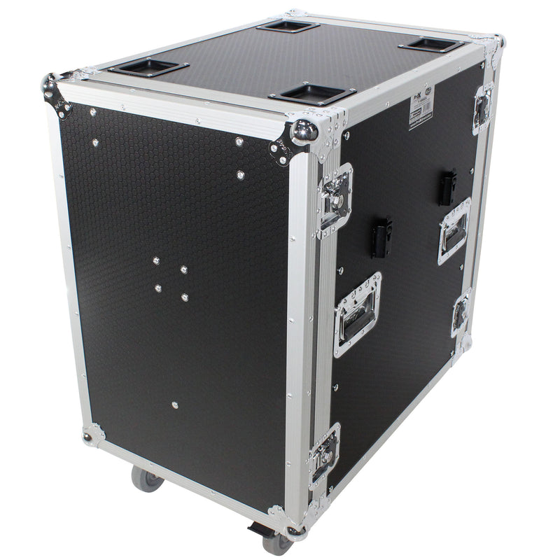 ProX T-16RSS24WDST 16U Space Amp Rack Mount ATA Flight Case 2x Side Tables and Casters