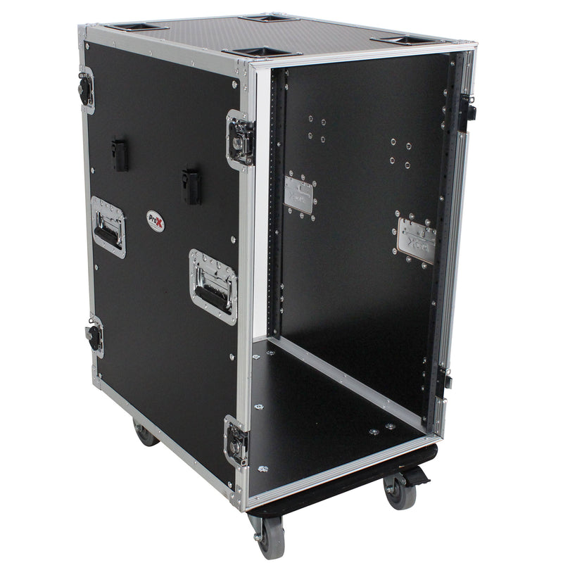 ProX T-18RSS24WDST 18U Space Amp Rack Mount ATA Flight Case 24 Inch Depth w/Casters