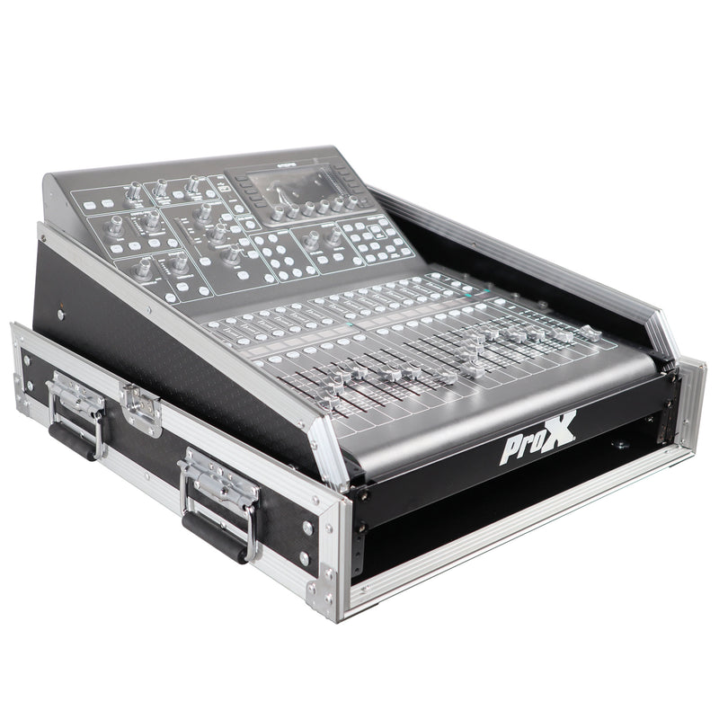 ProX T-2MRSS13ULT MK2 Mixer-DJ 2U Rack Combo Flight Case avec étagère pour ordinateur portable