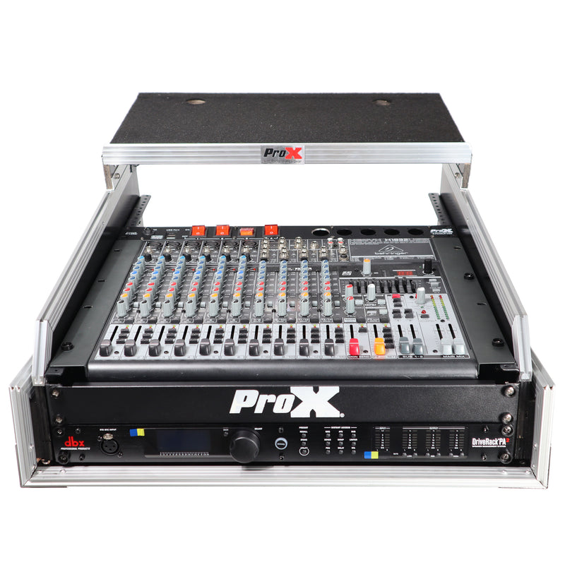 ProX T-2MRSS13ULT MK2 Mixer-DJ 2U Rack Combo Flight Case avec étagère pour ordinateur portable