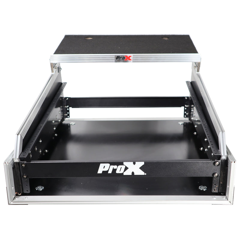 ProX T-2MRSS13ULT MK2 Mixer-DJ 2U Rack Combo Flight Case avec étagère pour ordinateur portable