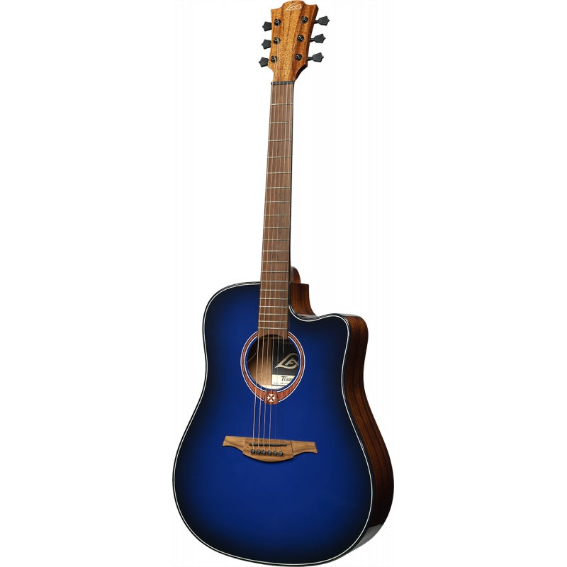 LAG GUITARS tramontane Special Dreadnought Cutaway acoustique / guitare électrique (Blue Burst)