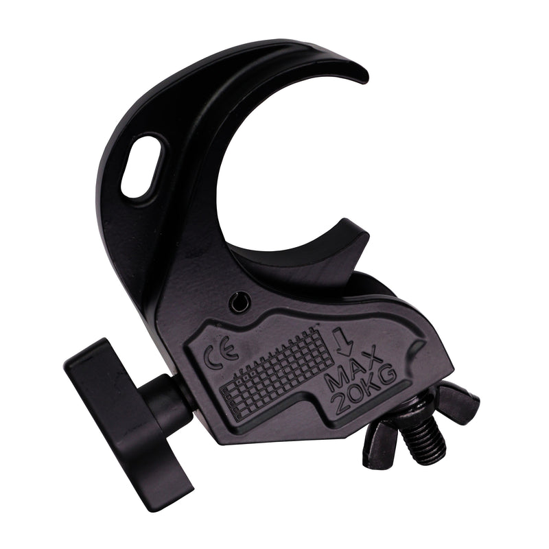 ProX T-C16H-BLK Aluminum Hook Style Clamp with Big Wing Knob for 2" Truss Tube (Black)