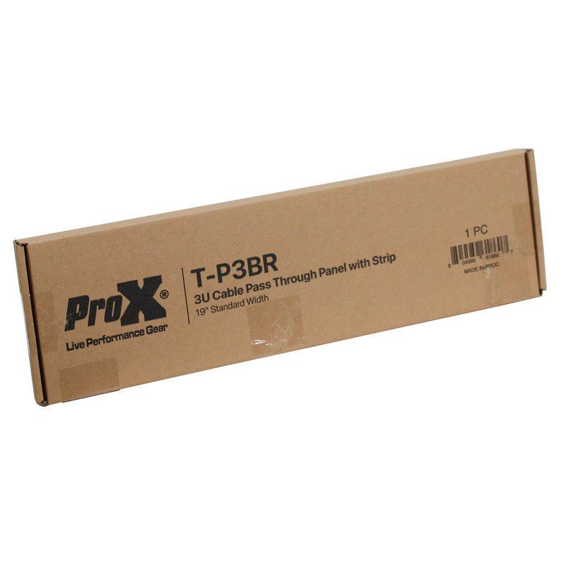 ProX T-P3BR 3U Rack Panel Brush Cable Management Slot Strips
