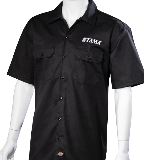 Tama TAMW01M Tama Embroidered Logo Short-Sleeve Shirt - Medium (Black)