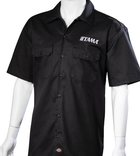 Tama TAMW01S Tama Embroidered Logo Short-Sleeve Shirt - Small (Black)