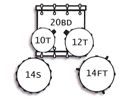 Tamburo TB OPERA520FW Opera Series 5 Piece Acoustic Drum (Fantasy White)