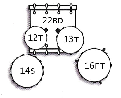 Tamburo TB T5M22BSSK T5 Series Acoustic Drums (Black Sparkle)