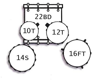 Tamburo TB T5R22YWSK T5 Series Acoustic Drum (Yellow Rust Sprakle)