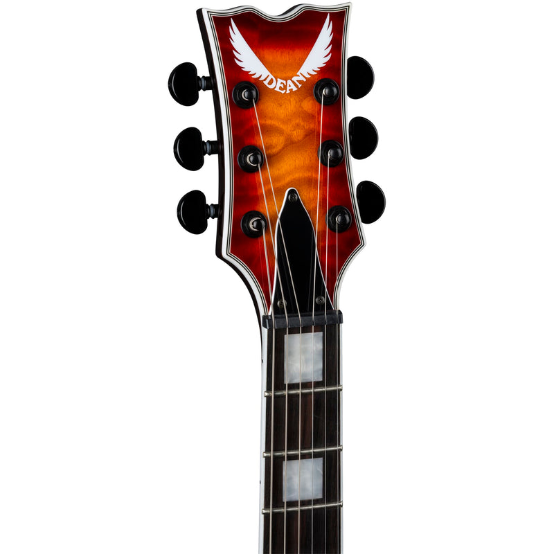 Dean Guitars TB SEL QM TCS Thoroughbred Select Quilt Top Electric Guitar (Trans Cherry Sunburst)