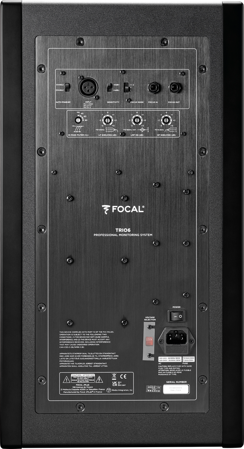 Focal TRIO6ST 3-Way Active Monitor (Single, Black) - 8"