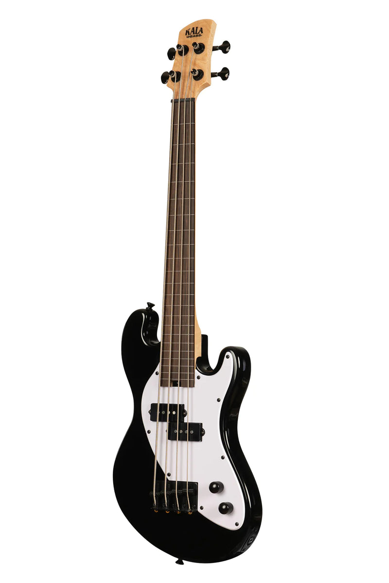 Kala UBASS-SB-BK-FL Solid Body 4-String Fretless Ukulele Bass (Jet Black)