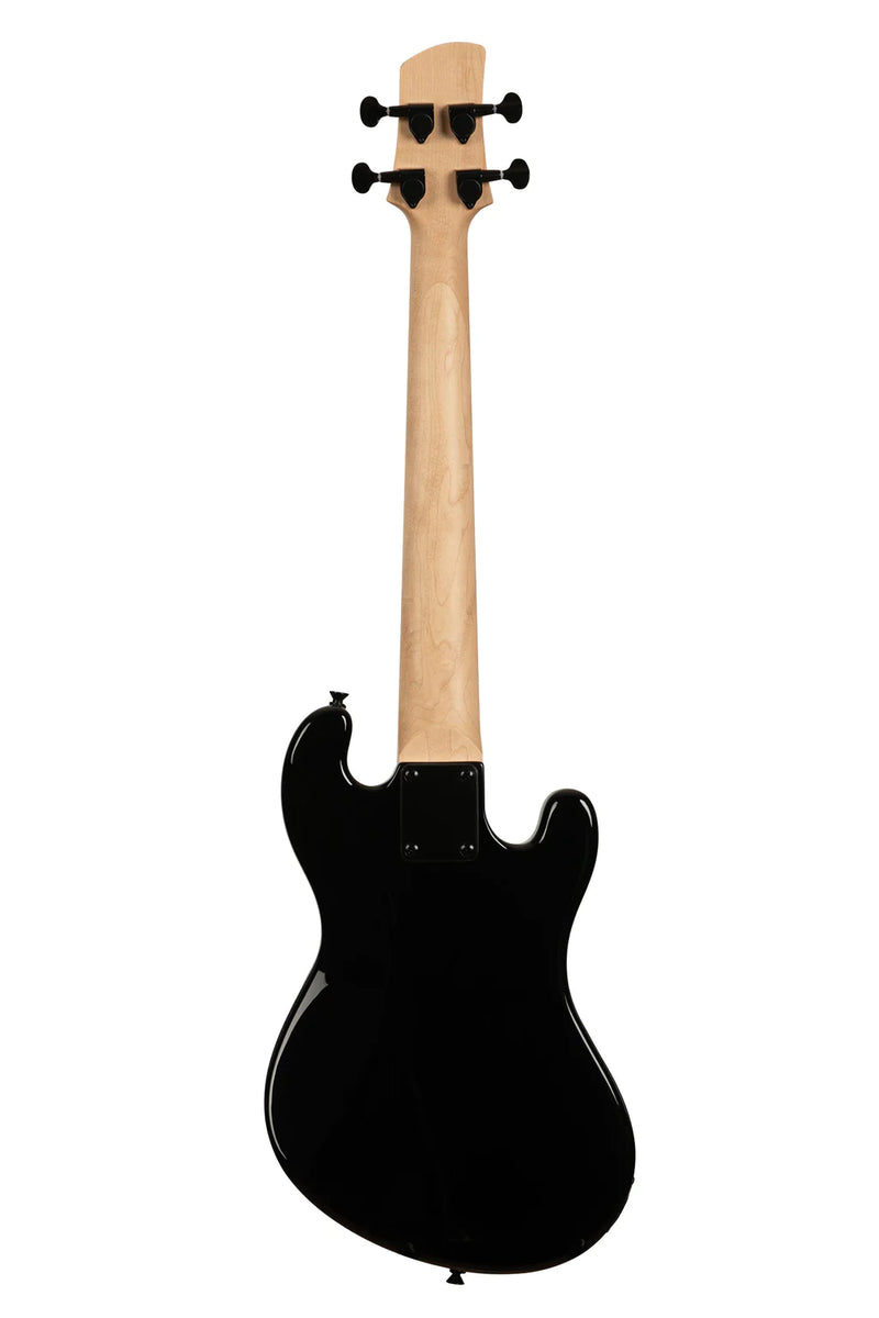 Kala UBASS-SB-BK-FS-L Solid Body 4-String Fretted Ukulele Bass - Left Handed (Jet Black)