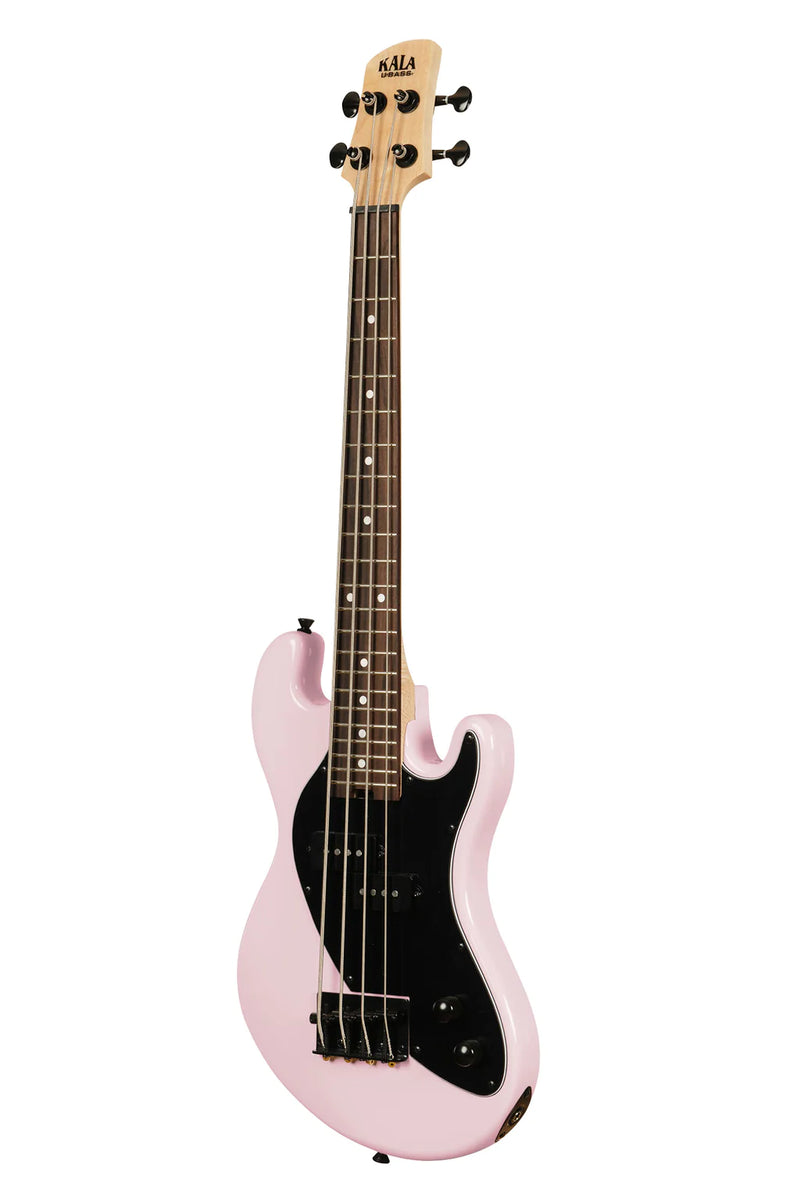 Kala UBASS-SB-LP-FS Solid Body 4-String Fretted Ukulele Bass (Pale Pink)