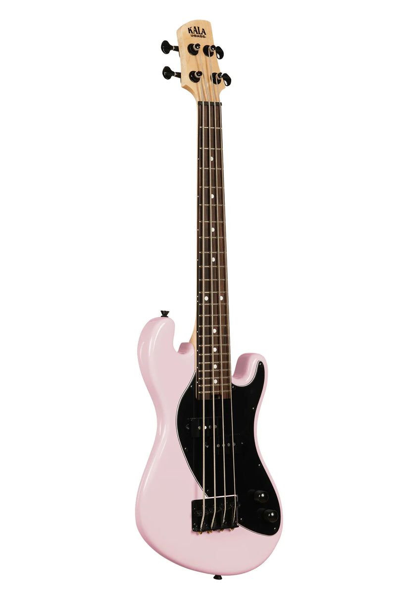 Kala UBASS-SB-LP-FS Solid Body 4-String Fretted Ukulele Bass (Pale Pink)