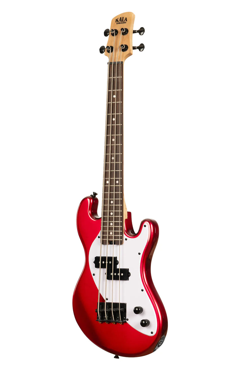 Kala UBASS-SB-RD-FS Solid Body 4-String Fretted Ukulele Bass (Candy Apple Red)
